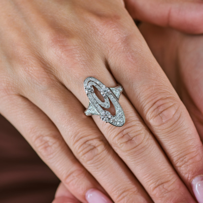 Кольцо Bvlgari Elisia Diamond Pave White Gold
