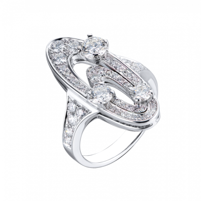 Кольцо Bvlgari Elisia Diamond Pave White Gold