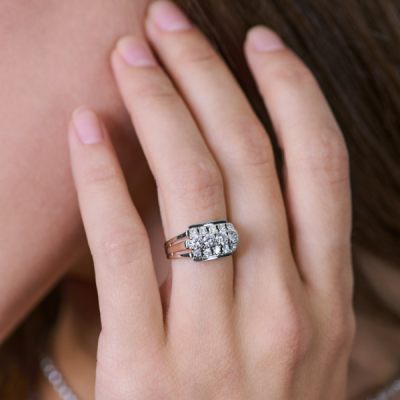 Кольцо No name Round Cut Diamonds & White Gold