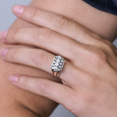 Кольцо No name Round Cut Diamonds & White Gold
