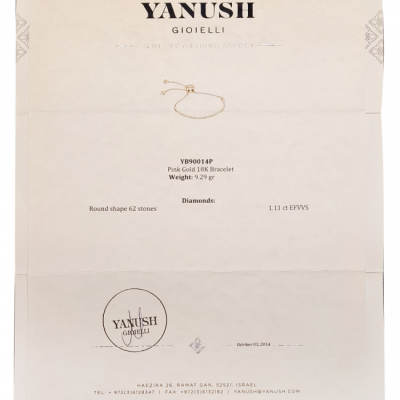 Браслет Yanush Gioielli Pink Gold Round Shape Diamonds 1.11 ct