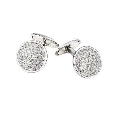 Запонки No name 2,30 ct Round Cut Diamonds & White Gold