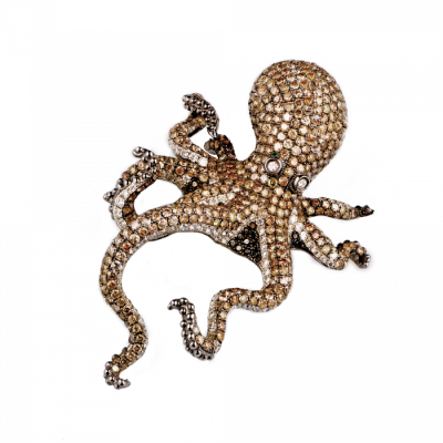 Подвеска Jacob & Co. Octopus Design Black Plated White Gold & Diamonds