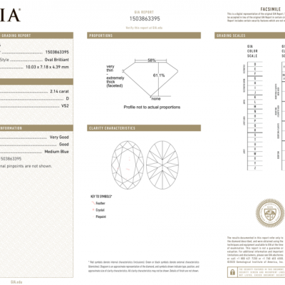 Серьги GIA Oval Diamond 2,11 ct D/VVS2 - 2,14 ct D/VS2