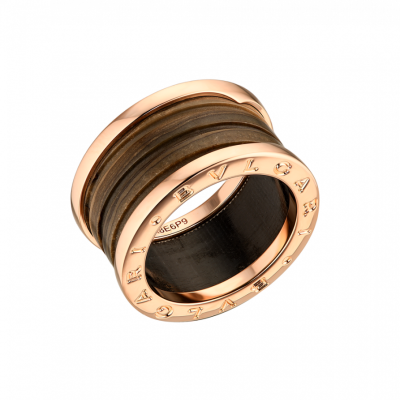 Кольцо Bvlgari 4 Band Rose Gold & Brown Marble