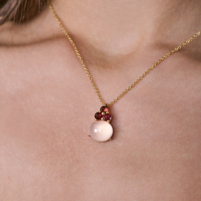Подвеска Pomellato Luna Collection Rose Quartz & Tourmaline
