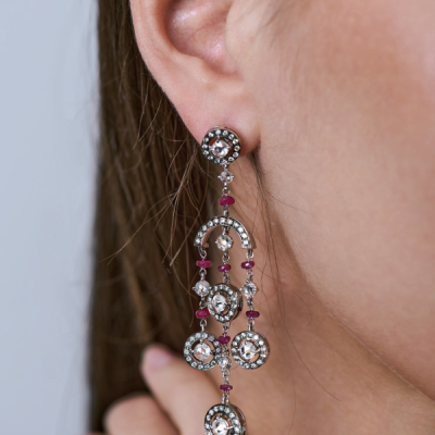 Серьги Avakian Jewellery 4,67 ct Diamonds & Ruby White Gold