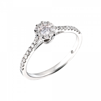 Кольцо Alrosa Diamonds Round Cut Diamonds & White Gold