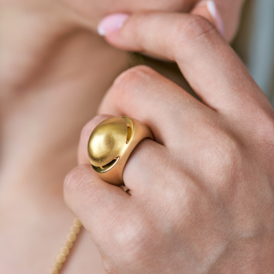 Кольцо Bvlgari Cabochon Yellow Gold (Size 50)