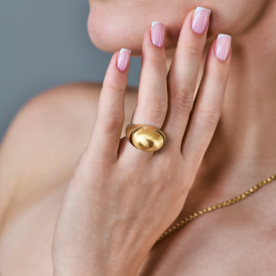 Кольцо Bvlgari Cabochon Yellow Gold (Size 50)