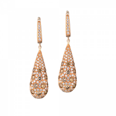Серьги Leo Piззo Rose Gold & 3.20 ct Diamonds
