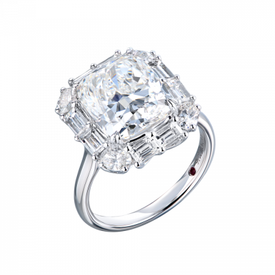 Кольцо GIA 5,68 ct G/VS2 Cushion Cut Diamond & White Gold