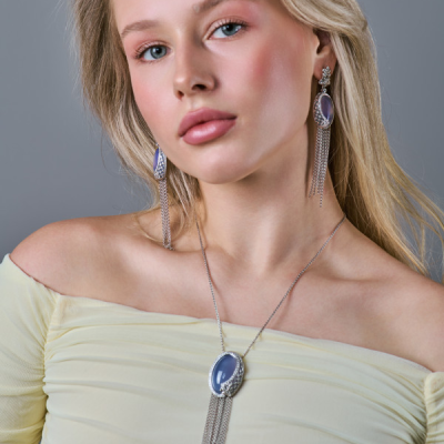 Подвеска Carrera y Carrera Sierpes Maxi White Gold & Chalcedony & Diamonds