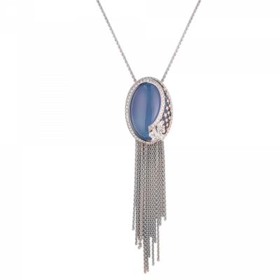 Подвеска Carrera y Carrera Sierpes Maxi White Gold & Chalcedony & Diamonds