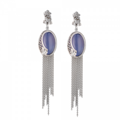 Серьги Carrera y Carrera Sierpes Maxi White Gold & Chalcedony & Diamonds
