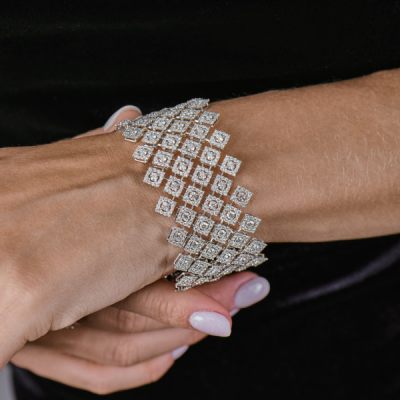 Браслет Maximilian Piece Unique 19,72 ct. Round Diamonds & White Gold