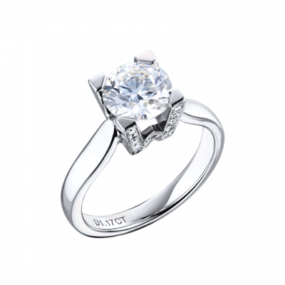 Кольцо Harry Winston HW Logo 1,17 ct F/VVS1 Round Brilliant & Diamond Micropavé Engagement