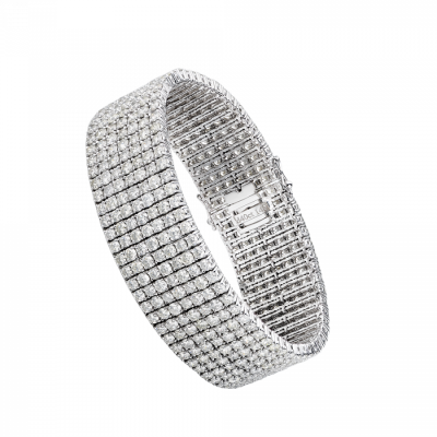 Браслет No name 40,0 ct G-H/VS-SI Round Cut Diamonds & White Gold
