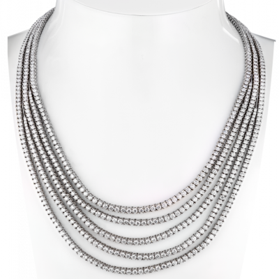Колье Leo Piззo 28,0 ct Five Row Tennis Necklace