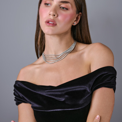 Колье Leo Piззo 28,0 ct Five Row Tennis Necklace