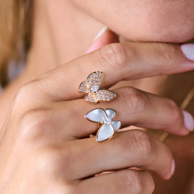 Кольцо Van Cleef & Arpels Two Butterfly Between the Finger Ring