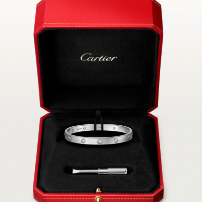 Браслет Cartier Vintage Love 10 Diamonds White Gold Classic Model (SIZE 18)