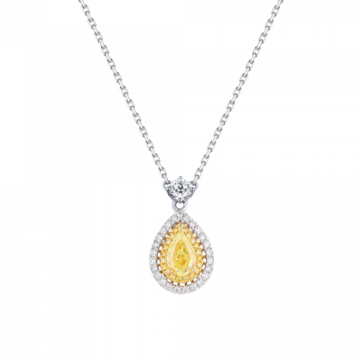 Подвеска GIA 1,01 ct Natural Fancy Yellow/SI1 Pear Diamond