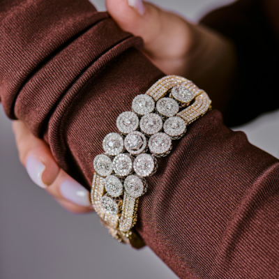 Браслет No name 15,0 ct Round Cut Diamonds & Yellow Gold