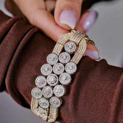 Браслет No name 15,0 ct Round Cut Diamonds & Yellow Gold