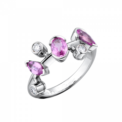 Кольцо Cartier Meli Melo Pink Sapphire & Diamonds Platinum