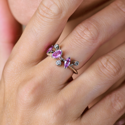 Кольцо Cartier Meli Melo Pink Sapphire & Diamonds Platinum