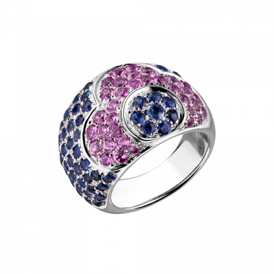 Кольцо Pasquale Bruni Pink & Blue Sapphire & White Gold