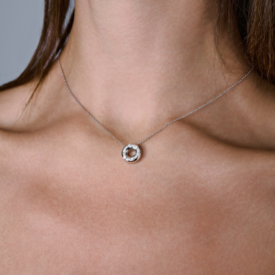 Подвеска Tiffany & Co Vintage Etoile Platinum Diamond Open Circle Pendant Donut Charm