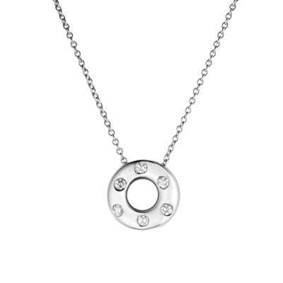 Подвеска Tiffany & Co Vintage Etoile Platinum Diamond Open Circle Pendant Donut Charm