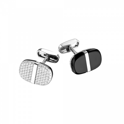 Запонки Jacob & Co. Flip Cufflinks Diamond & Onyx