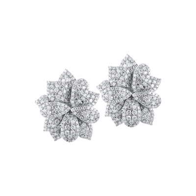 Серьги No name 3,25 ct Round Cut Diamonds & White Gold