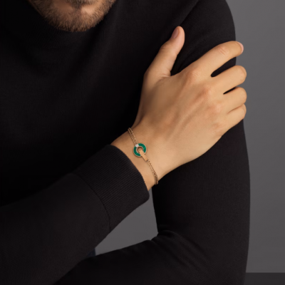 Браслет Bvlgari  Rose gold & Malachite & Diamond (SIZE S/M)