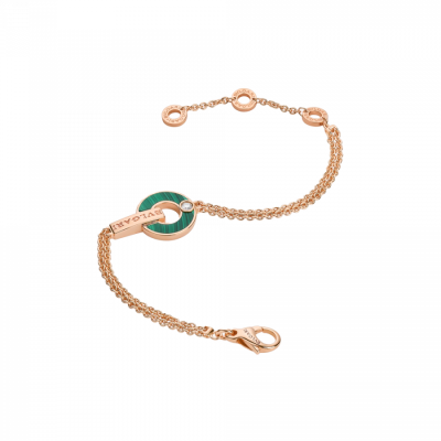 Браслет Bvlgari  Rose gold & Malachite & Diamond (SIZE S/M)