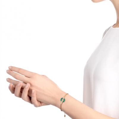 Браслет Bvlgari  Rose gold & Malachite & Diamond (SIZE S/M)