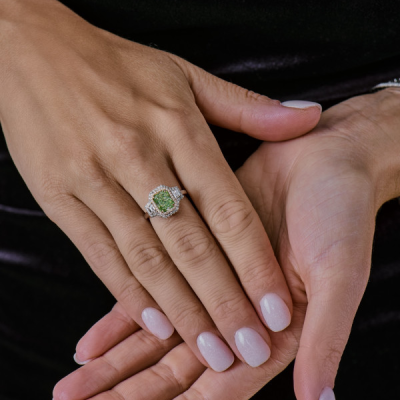 Кольцо Ralfdiamonds 2.02 ct Fancy Light Brownish Greenish Yellow/SI2 & White Multishape Cut Diamonds
