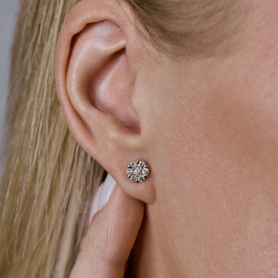Пусеты No name 0,40 ct H/VS Round Diamonds
