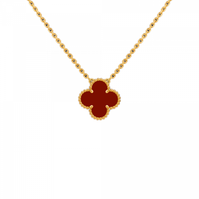 Подвеска Van Cleef & Arpels Vintage Alhambra yellow gold Carnelian