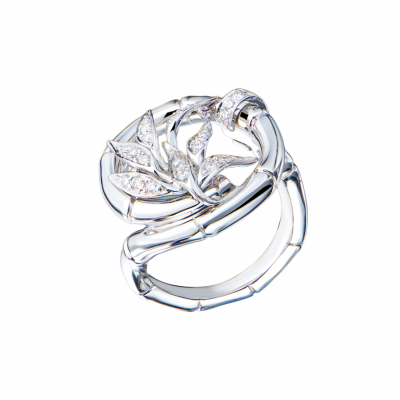 Кольцо Carrera y Carrera Bamboo White Gold & Diamonds