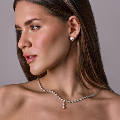 Колье No name 8,10 ct Pear & Marquise Cut Diamonds & White Gold