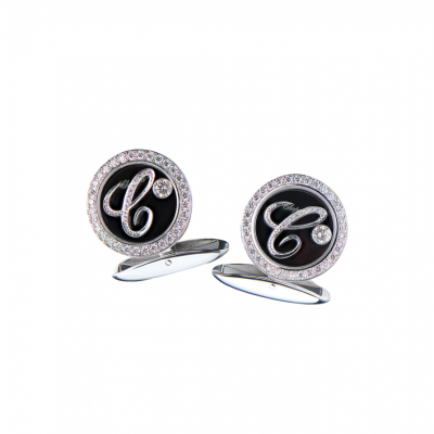 Запонки Chopard Happy Diamonds Onyx