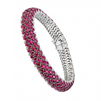 Браслет No name 23,0 ct Natural Ruby & White Gold