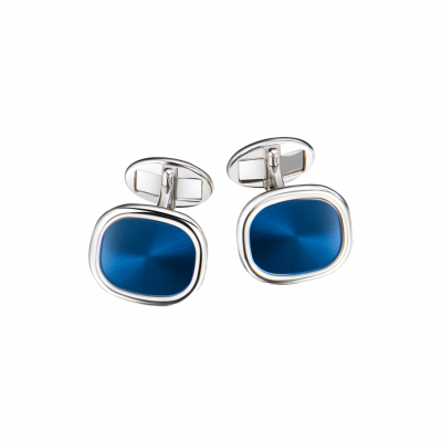 Запонки Patek Philippe Golden Ellipse White Gold & Blue Enamel