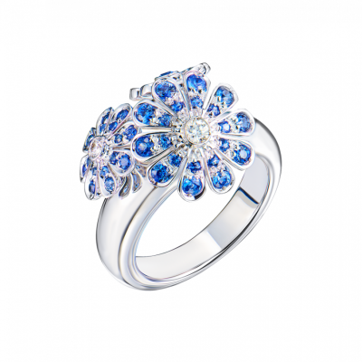 Кольцо Mario Panelli Flower Blue Sapphire & Diamonds & White Gold