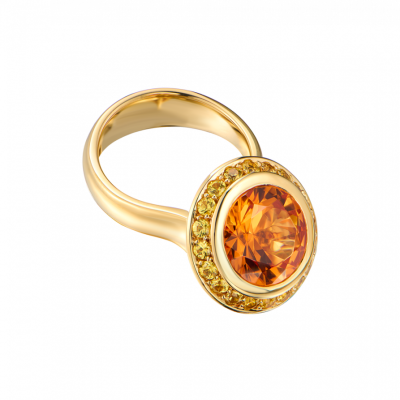 Кольцо No name Moving Multi-Gemstone Yellow Gold Ring