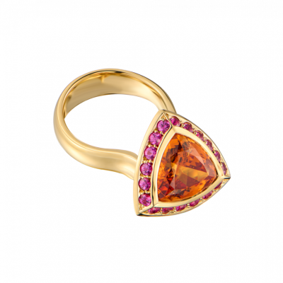 Кольцо No name Moving Multi-Gemstone Yellow Gold Ring